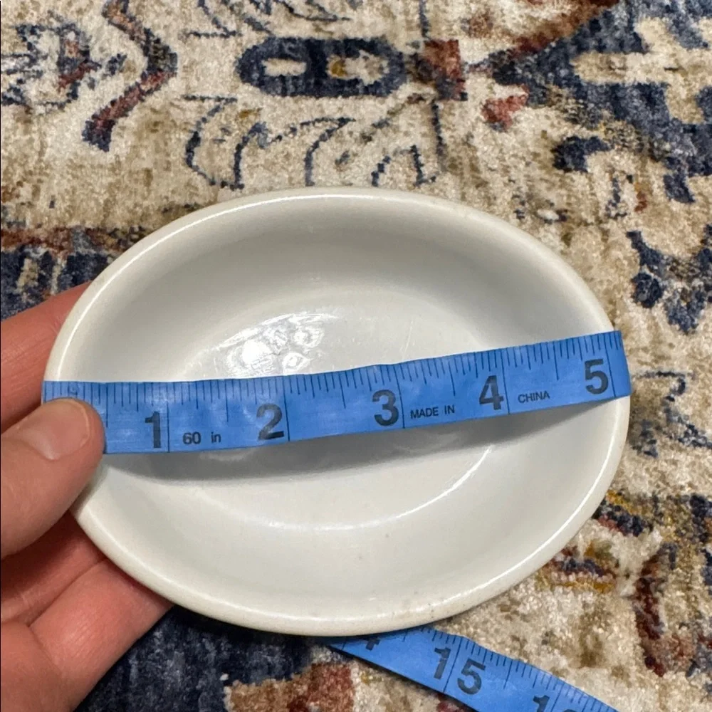 VINTAGE K.T.A.K. S — V CHINA PORCELAIN OVAL SOAP DISH IN WHITE